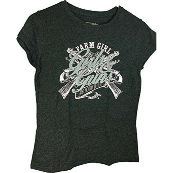 Farm Girl Girls & Guns Ain't Nothing Better Glitter Logo Womens T-Shirt Small - Picture 1 of 1